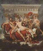 Jacques-Louis David Mars disarmed by venus and the three graces (mk02) oil on canvas